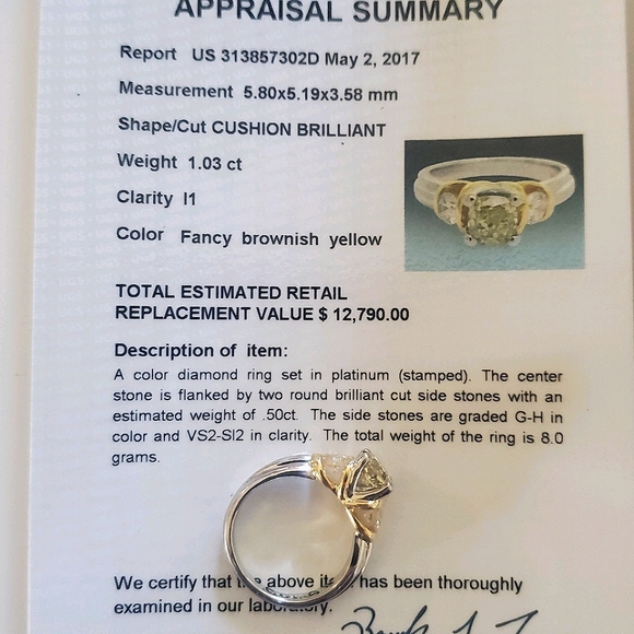 Verragio fancy yellow diamond ring 1.53 tcw - Picture 6 of 12